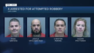 Four people were arrested after an attempted home invasion robbery
