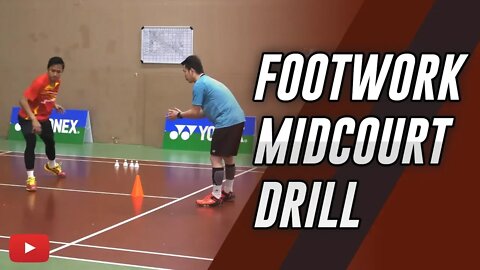 Badminton Footwork Midcourt Drill - Coach Kowi Chandra (Subtitle Indonesia)