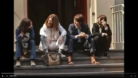 Abbey Road Album Cover Photo Shoot, 6 Toes 'Paul McCartney' Seated on Studio Steps