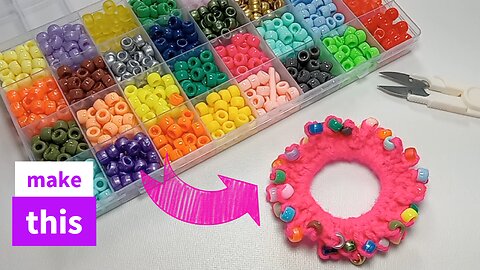 How to crochet scrunchie with beads. Easy Tutorial and Fast Project