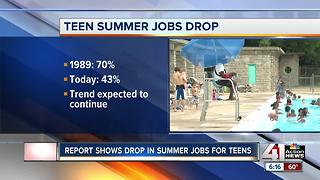 Report shows drop in summer jobs for teens