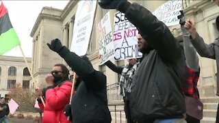 Emotions run high outside the Kenosha County Courthouse