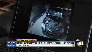 String of Car break-ins caught on video in El Cajon