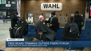 Free haircuts underway in Milwaukee's Deer District