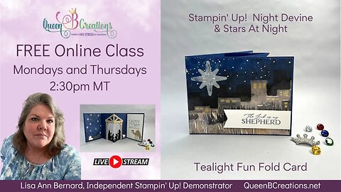 👑 Tealight Fun Fold Card using Stampin' Up! Night Devine & Stars at Night bundles
