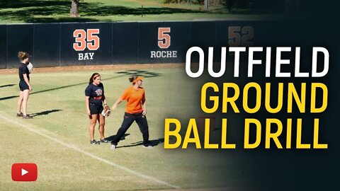 Outfield Ground Ball Drill - Oklahoma State University Head Softball Coach Kenny Gajewski