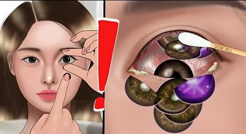 ASMR Removal of many contact lenses from the eye👁 Animation, oshi no ko