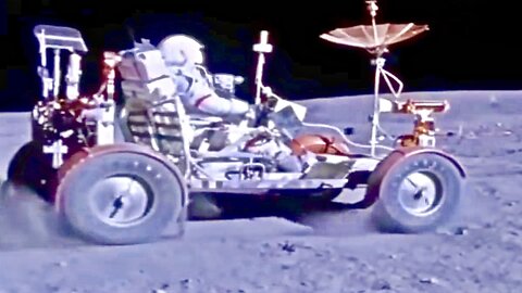 Driving on the Moon - Cool, Surreal Footage from Apollo 16 Mission - 1972
