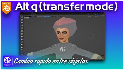 #Blender Transferencia de modo, cambias rapido entre objetos para pintar, editar o esculpir.