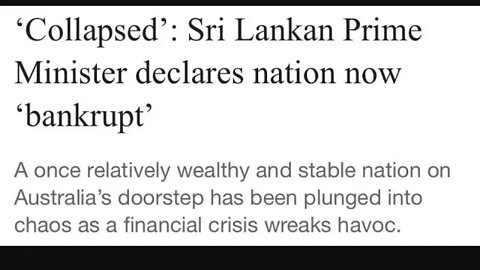 🔥Sri Lanka Bankrupt & Collapsed; How this leads to Stock Market Crash & MOASS BBIG GME AMC