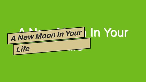 A New Moon In Your Life