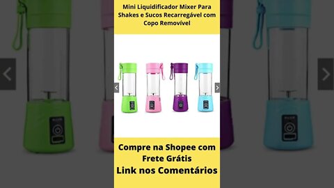 Mini Liquidificador Mixer Para Shakes e Sucos Recarregável com Copo Removível #shorts