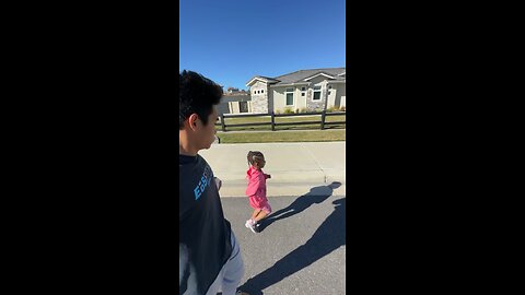 Jogging with little sister