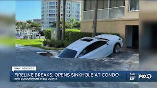 Fire-Water line causes sinkhole