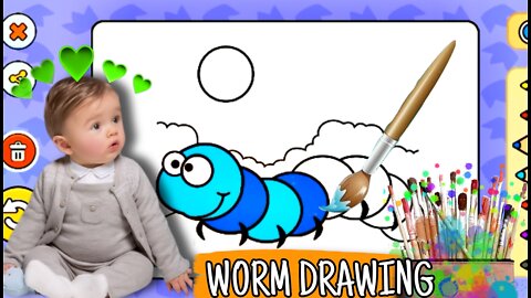 How to draw a Worm 🐛|keep easy drawing step by step| @B L U R R Y MOON