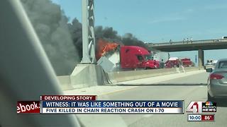 5 people killed in fiery crash on I-70 near Bonner Springs