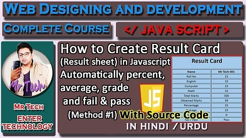 How to Create Result Card in JavaScript | Mark sheet | result card design | result sheet | Mr Tech