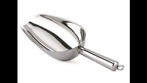 Metal Ice Scoop 6 Ounces, Small Stainless Steel 8.25 Inch Food Scoops for Kitchen Party Bar Wed...