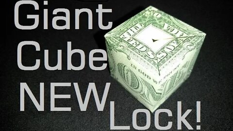 GIANT Origami CUBE, Sturdy Hidden Lock is Closed Tight! Dollar Money Design © #DrPhu