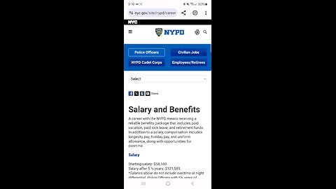 NYPD Salary and Benefits on April 16, 2024.