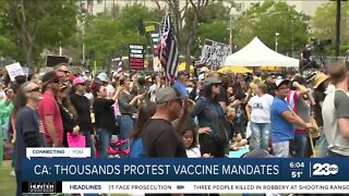 Thousands protest vaccine mandates in Los Angeles