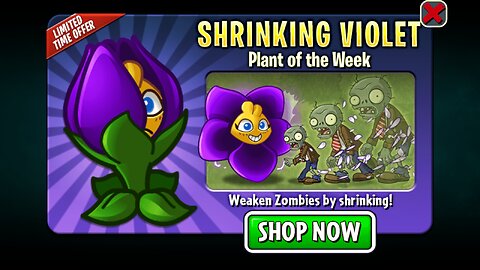 Plants vs Zombies 2 - Penny's Pursuit - Core Plant Showcase - Shrinking Violet - April/May 2023
