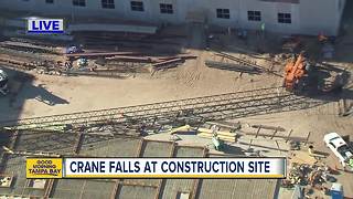 Crane falls at St. Pete PD construction site