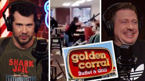 Steak-FIGHT at the Golden Corral! Crowder & Dave Rip on it for 10 minutes!