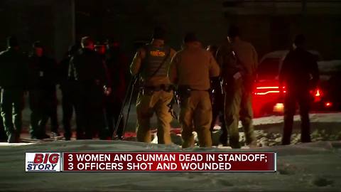 3 Detroit police officers shot, 3 women killed after barricaded gunman situation