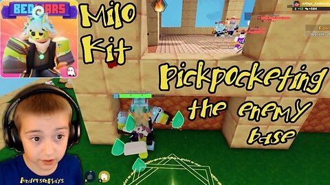AndersonPlays Roblox BedWars 🦎 [NEW KIT!] - Pickpocket the Enemy Base with New Milo Kit