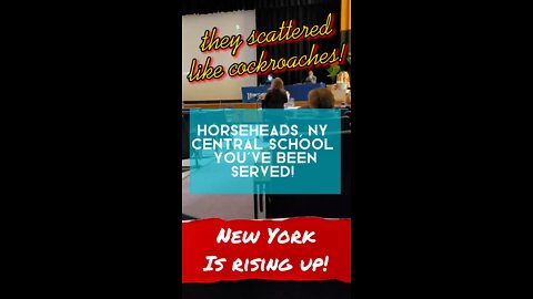 Horseheads, NY school district got served! They scattered like cockroaches!