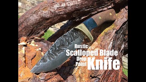 How to easily make a rustic Knife with scalloped blade and hybrid scotch brite micarta handles