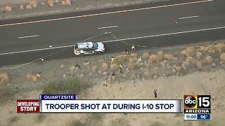 Suspect killed after opening fire on trooper near Quartzsite