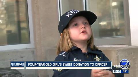 Girl, 4, donates piggy bank money for Longmont officer battling cancer