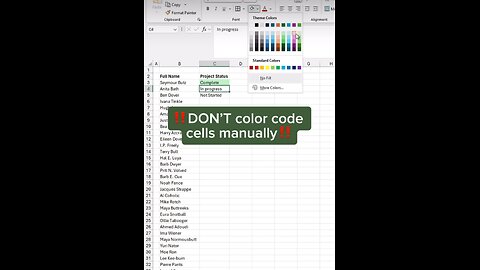 How to colour code cells automatically