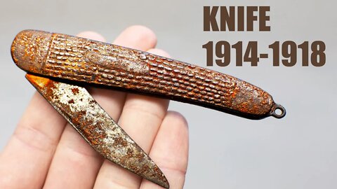 WWI Rusty Trench Pocket Knife Restoration. Awesome restoration