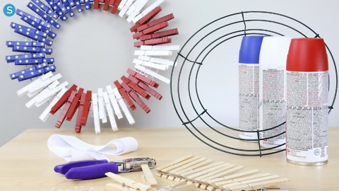 How to make a patriotic clothespin flag wreath
