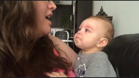 Baby Gets Emotional When Mom Sings Opera | Cute Emotional Reaction