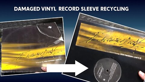 Recycling a damaged Vinyl Record sleeve to a sticker