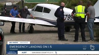Emergency landing on I-5