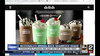 McDonald's brings back Shamrock Shake