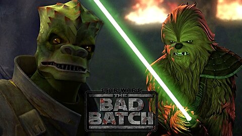 Wookie Jedi Padawan Gungi VS Trandoshan Mercenaries Scene - Star Wars The Bad Batch