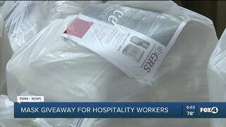 Mask giveaway for hospitality workers