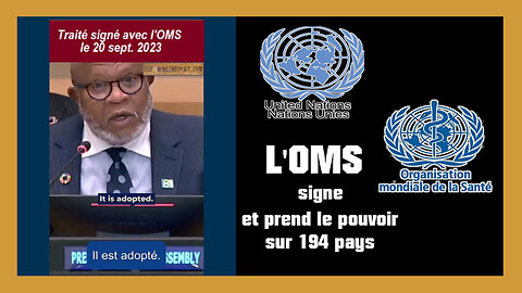 L'ONU donne les pleins pouvoirs à l'OMS pour les prochaines pandémies (Hd 720) Voir descriptif