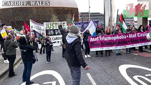March against Racism and islamophobia, Cardiff Bay, South Wales