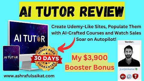 AI Tutor Review + $3,900 Booster Bonus (AI Tutor by Anjani Kumar)