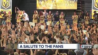 Vegas Golden Knights hold event to thank fans in downtown Las Vegas
