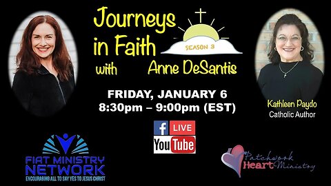 Journeys in Faith with Anne DeSantis features Catholic Author Kathleen Paydo, Ep 116
