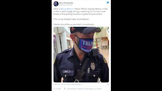Voter Intimidation: Photo Shows Uniformed Cop Wearing Pro-Trump Mask At Miami Polling Plac