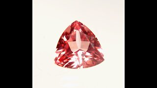 Czochralski Pulled Sapphire Pinkish Orange Padparadscha Trillion